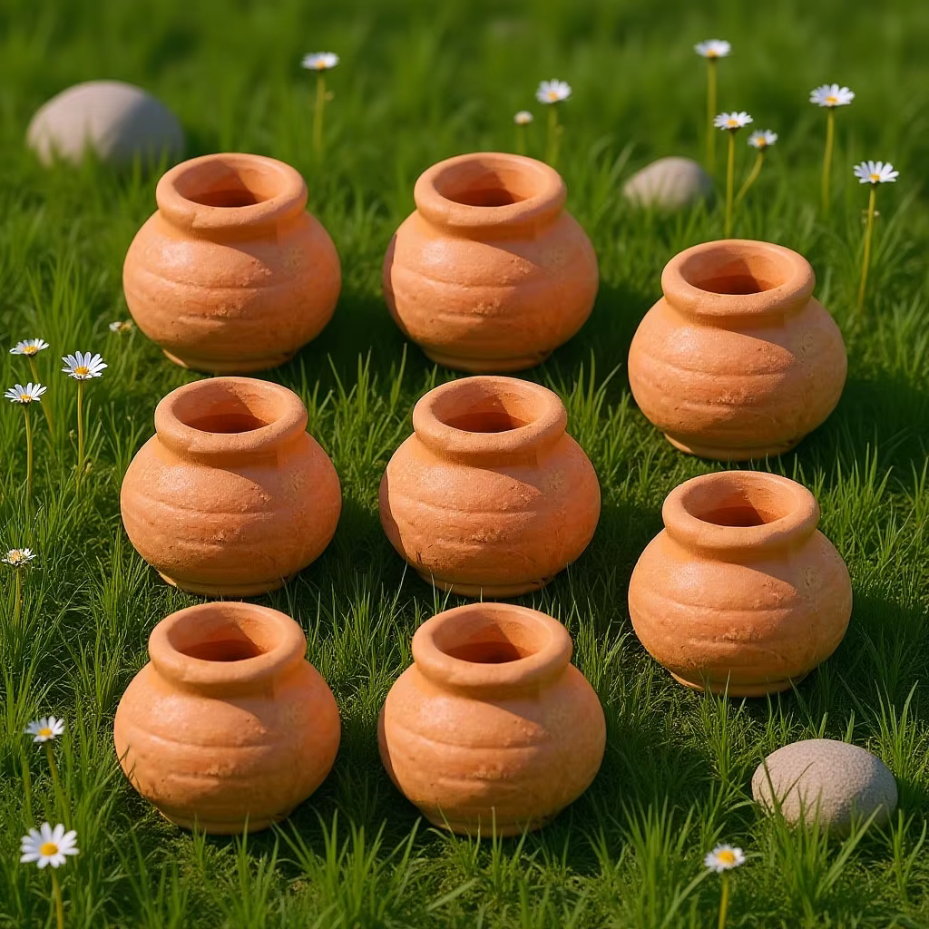 8 pots de jardin décoratifs d'extérieur