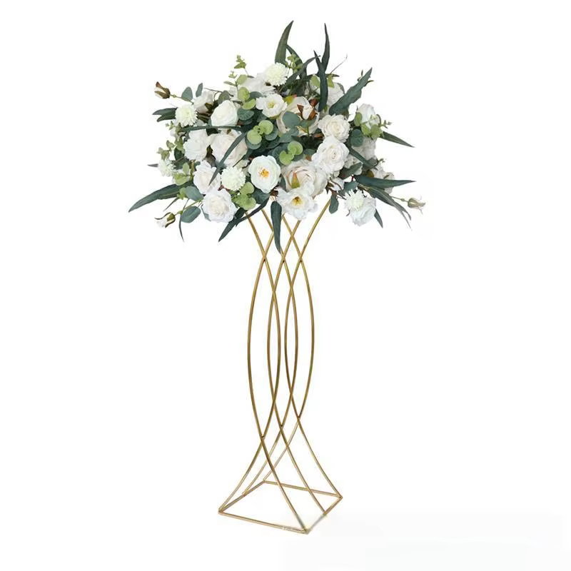 Support de fleurs en métal galvanisé en or
