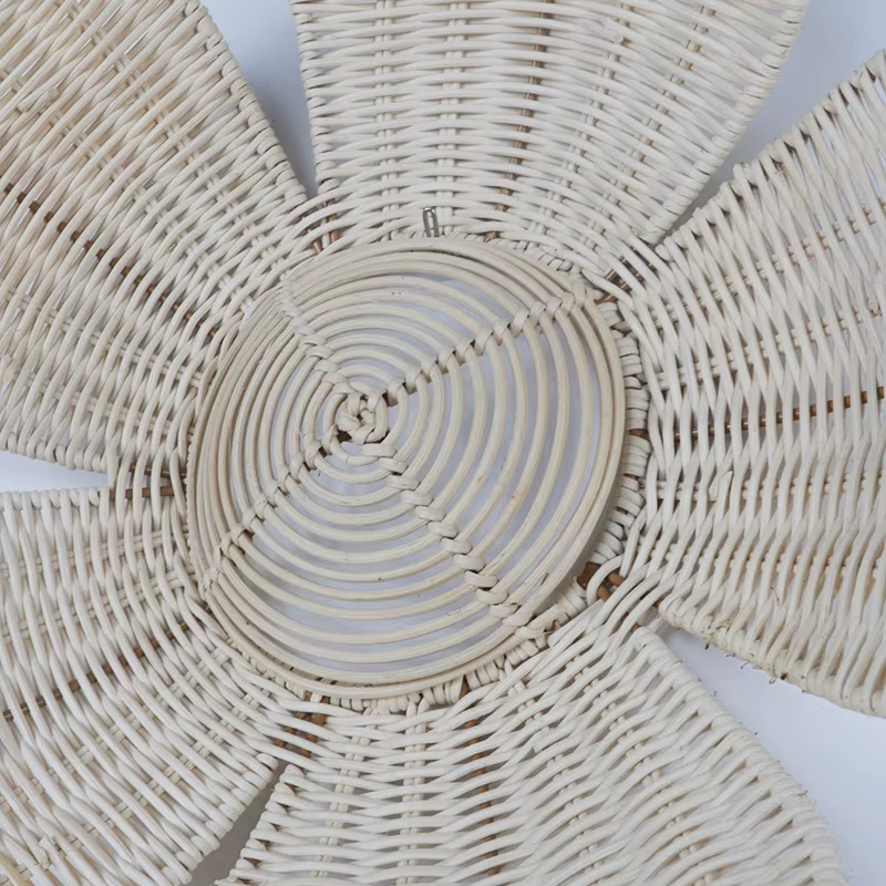 INS – ornements muraux de fleurs en rotin tissé nordique
