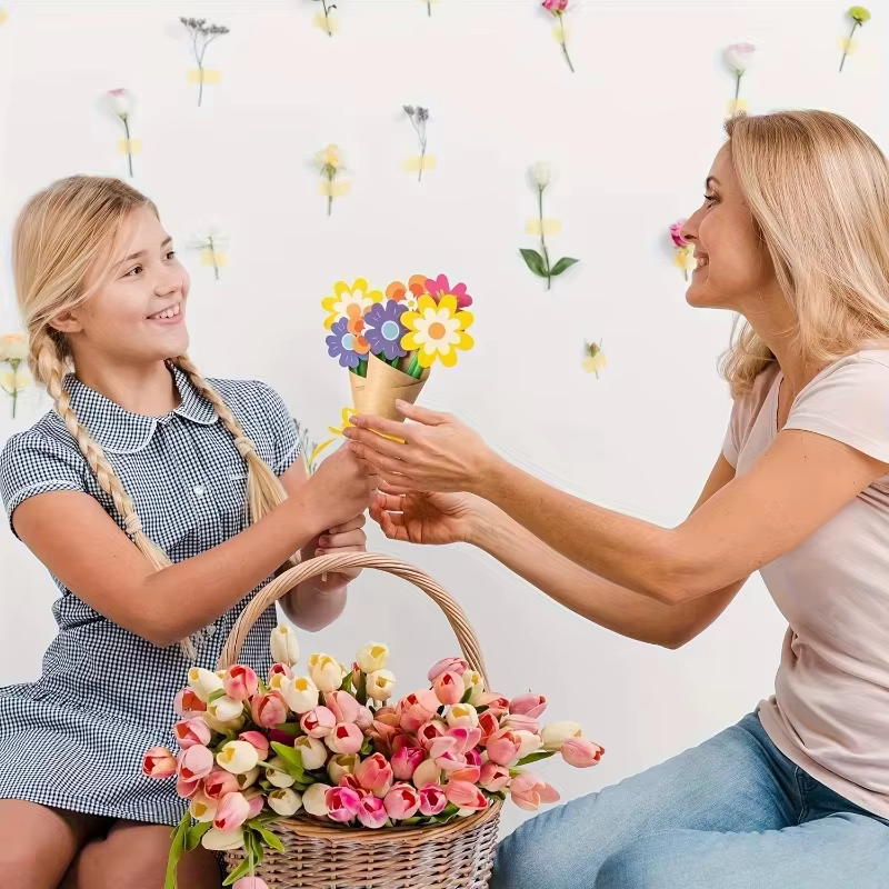 24 pièces de bouquets de fleurs artisanaux pour la Fête des Mères