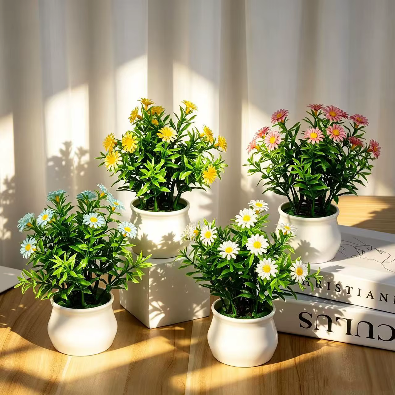Plantes artificielles en pot
