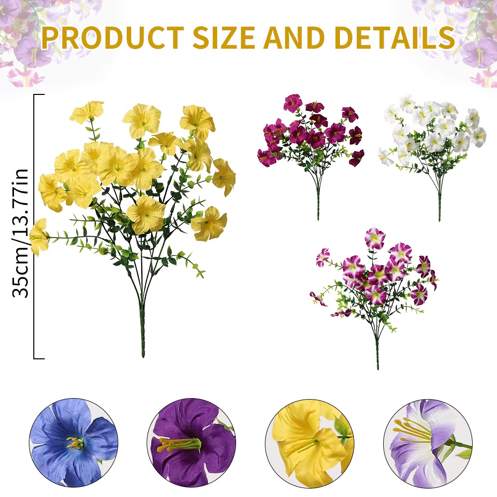 Lot de 3/6 fleurs artificielles de 35 cm
