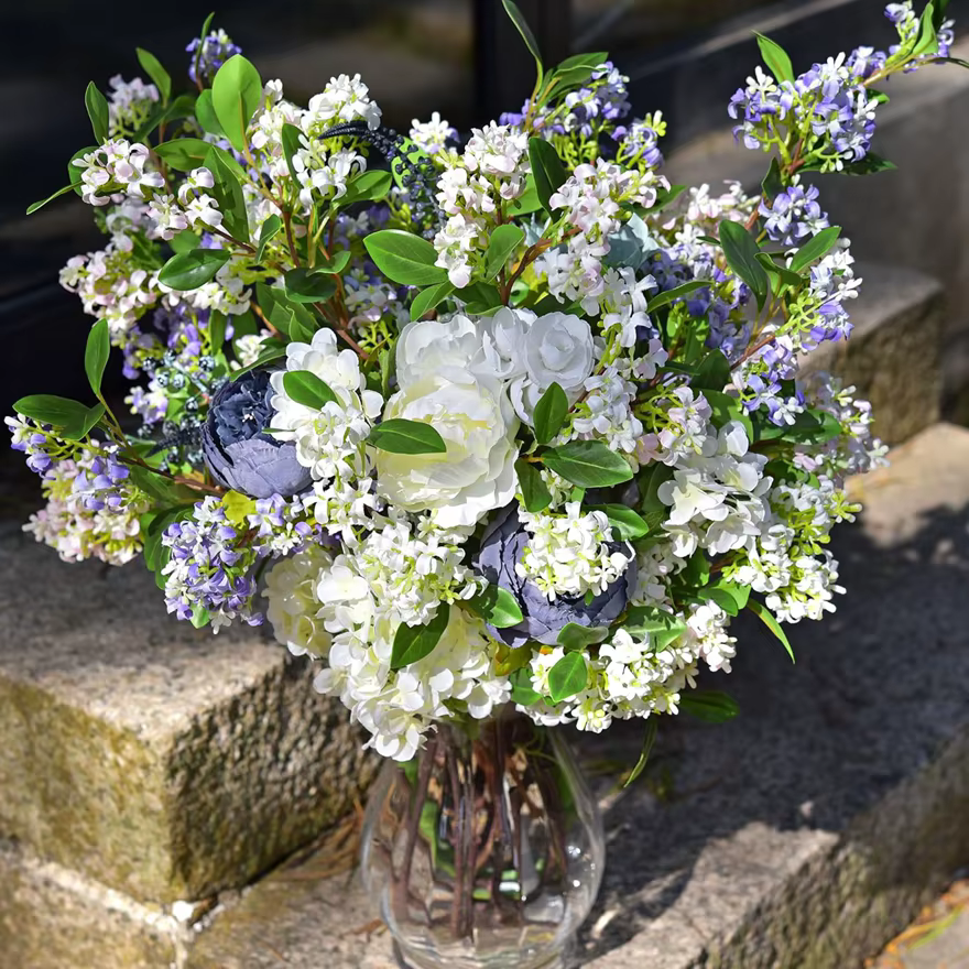 Soie artificielle lilas fleurs mariage nuptiale Bouquet maison salle extérieure Garden Party Arch bricolage cadeau