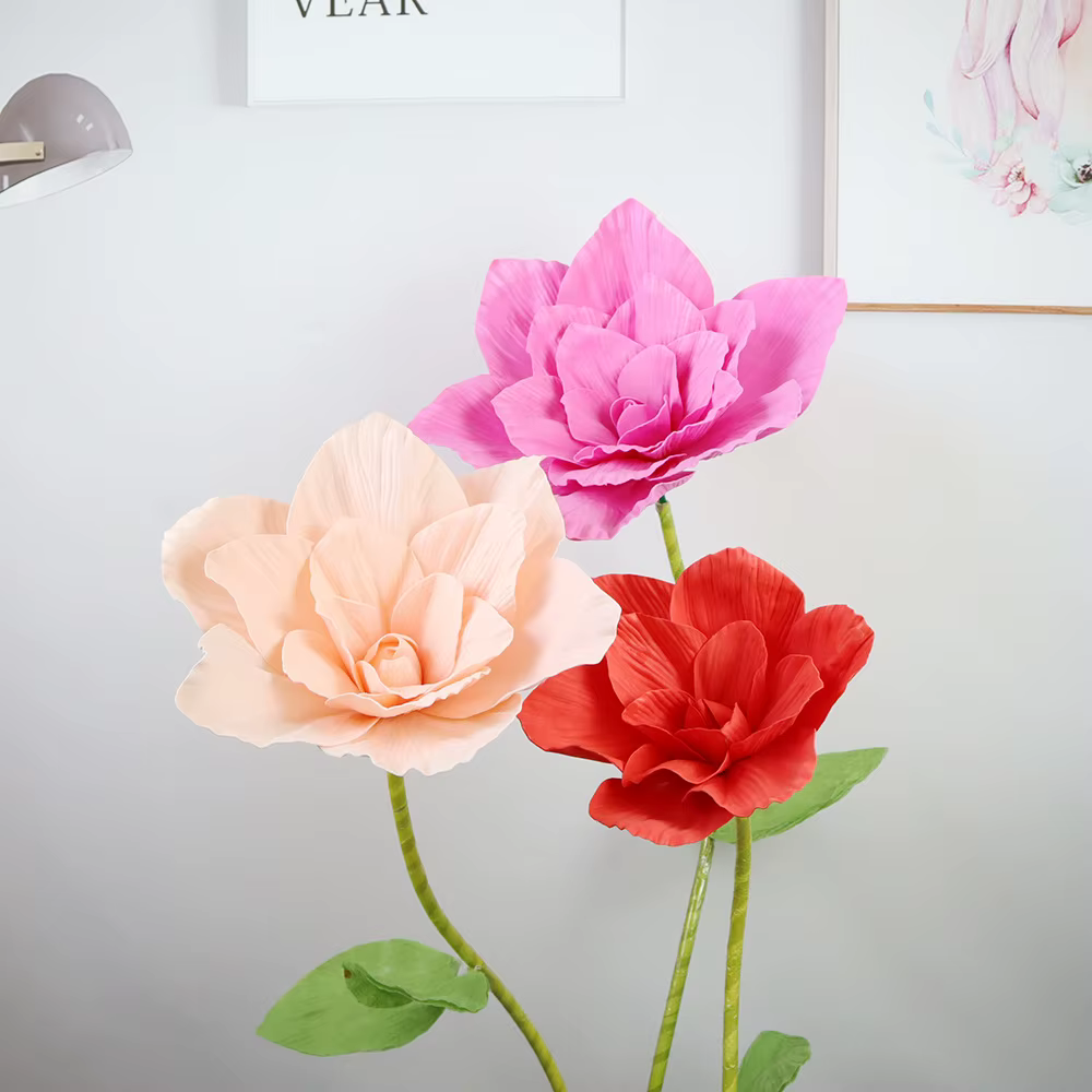 PE mousse géante marguerite Rose fleurs artificielles fête scène réglage Arrangement fleur décor à la maison mariage toile de fond décoration Flores