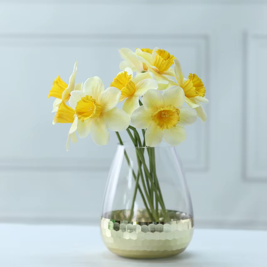 Bouquets de fleurs de narcisse artificielles au toucher réel