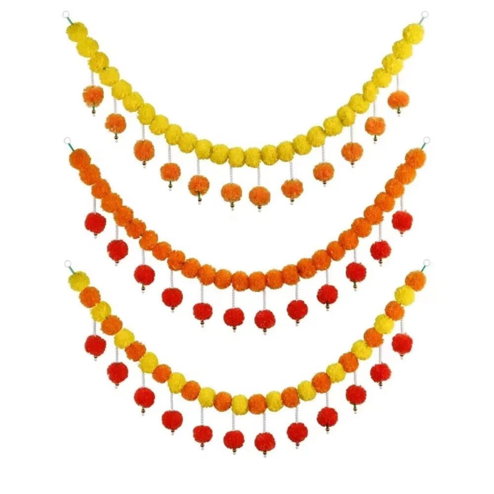 Guirlande artificielle de marguerites à longues tiges Guirlandes de fleurs de marigold pour la fête de Diwali, les mariages, les événements, la décoration indienne