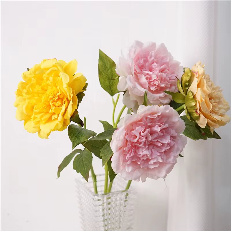 Fleurs de pivoines artificielles hydratantes au toucher réel