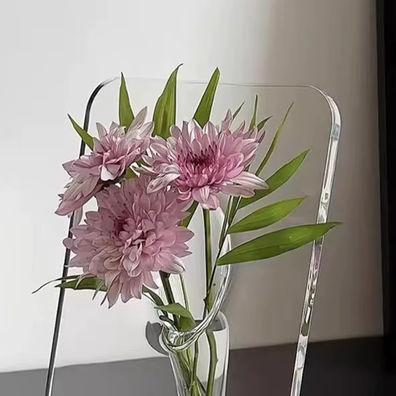🌟 Vase à fleurs en acrylique transparent