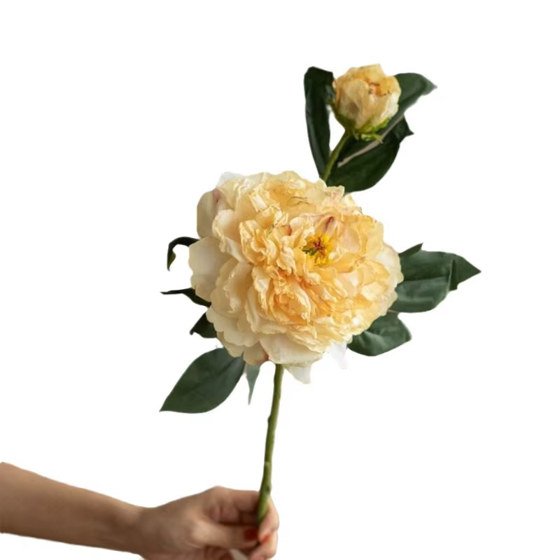 49CM pivoine rétro fleur artificielle lumière luxe grand bouquet