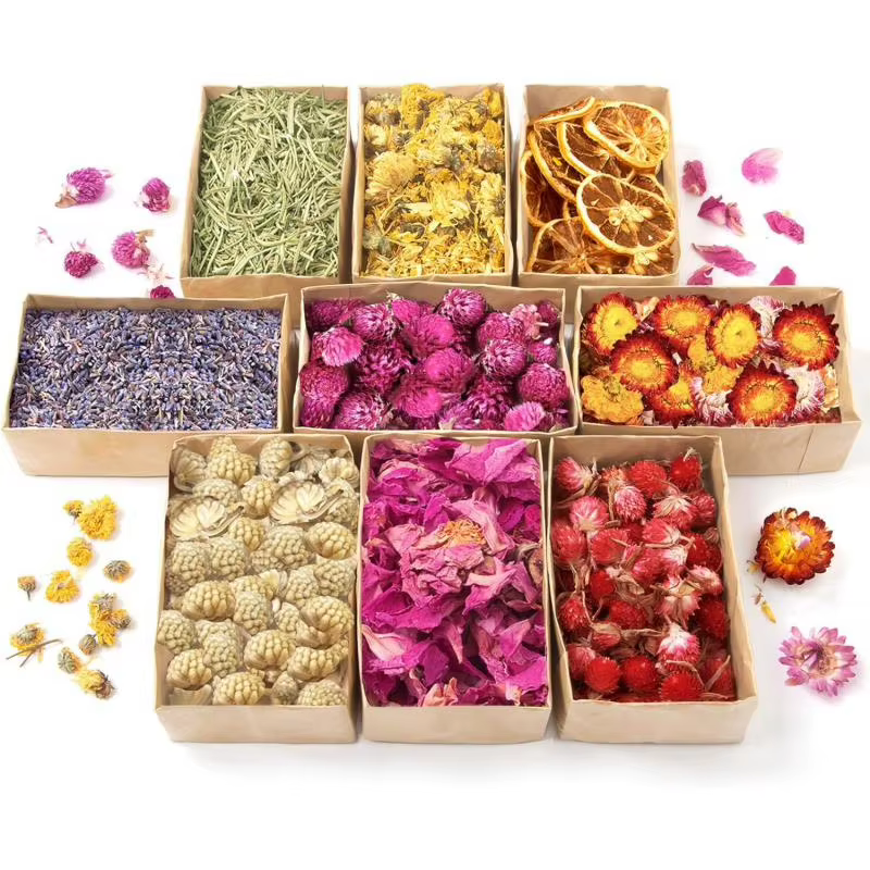 Fleurs séchées naturellement sans soufre 50-200g en vrac | Lavande/Rose/Jasmin | Multi-usage pour les rituels