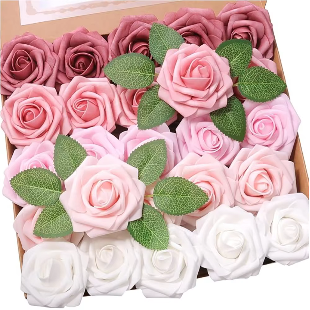 Roses artificielles en mousse