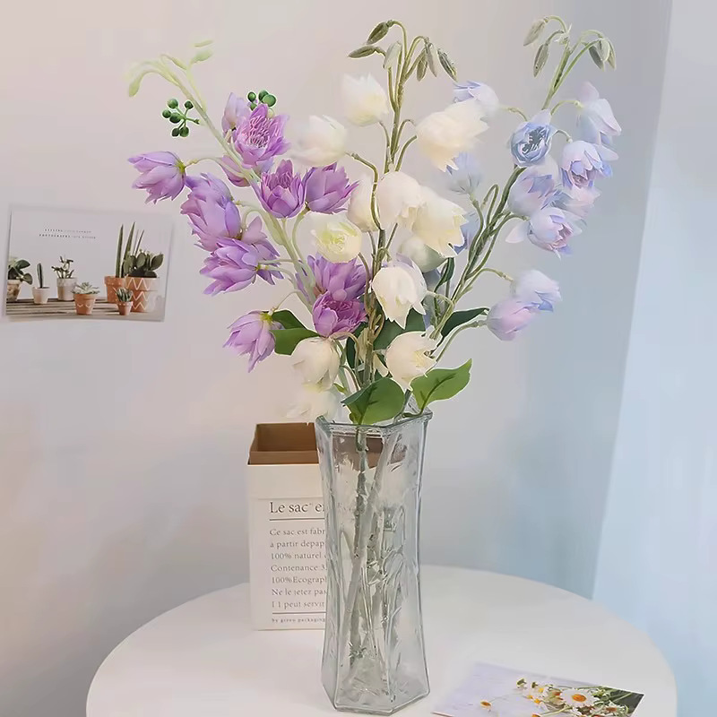 Bouquet de mariée en fleurs de lys de la vallée artificielles réalistes