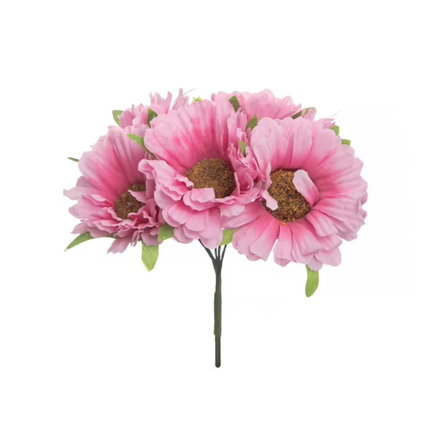Décorations de Festival de fleurs artificielles pour la maison chambre Table de mariage Couronne décorative soie Daisy Gerbera bricolage cadeaux boîte Scrapbook