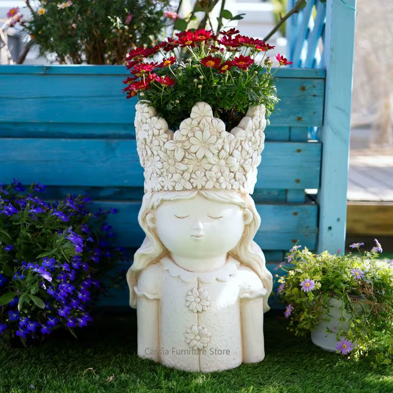 Pot de fleurs artistique pour jardin et patio