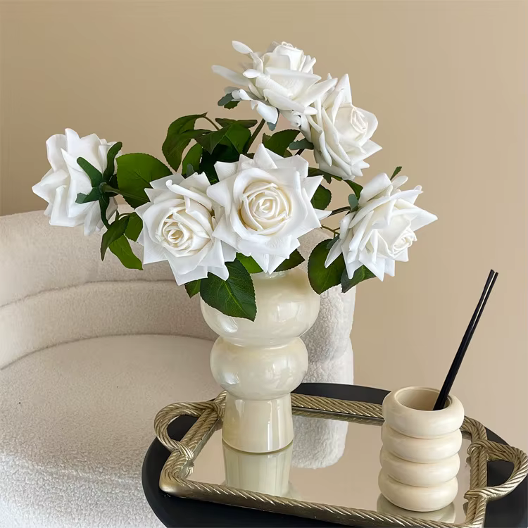 Bouquet de roses artificielles Premium Real Touch hydratantes
