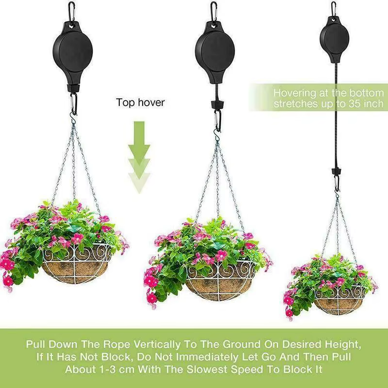 Crochet de suspension réglable et rétractable pour plantes