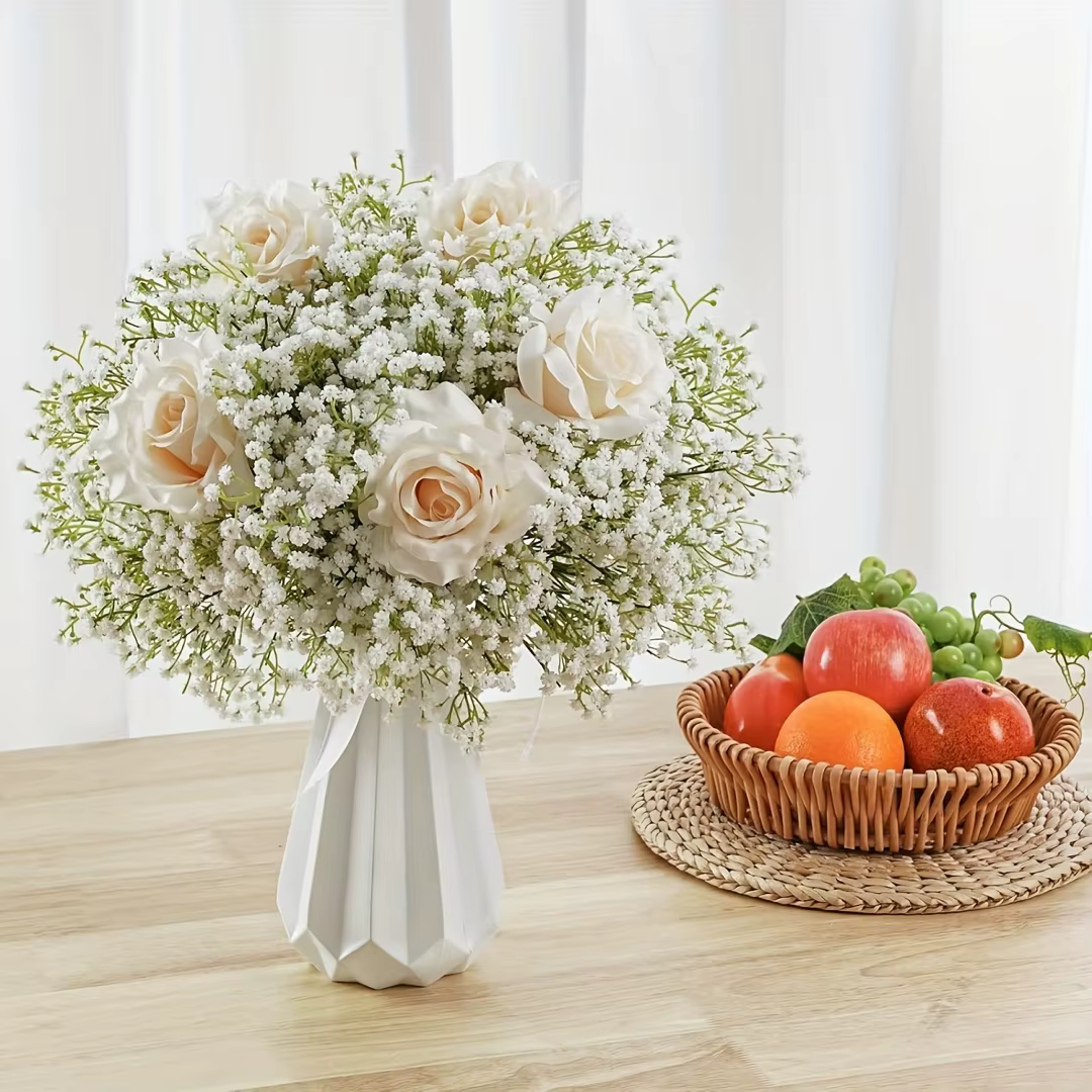 Fleurs artificielles de gypsophile blanches et colorées