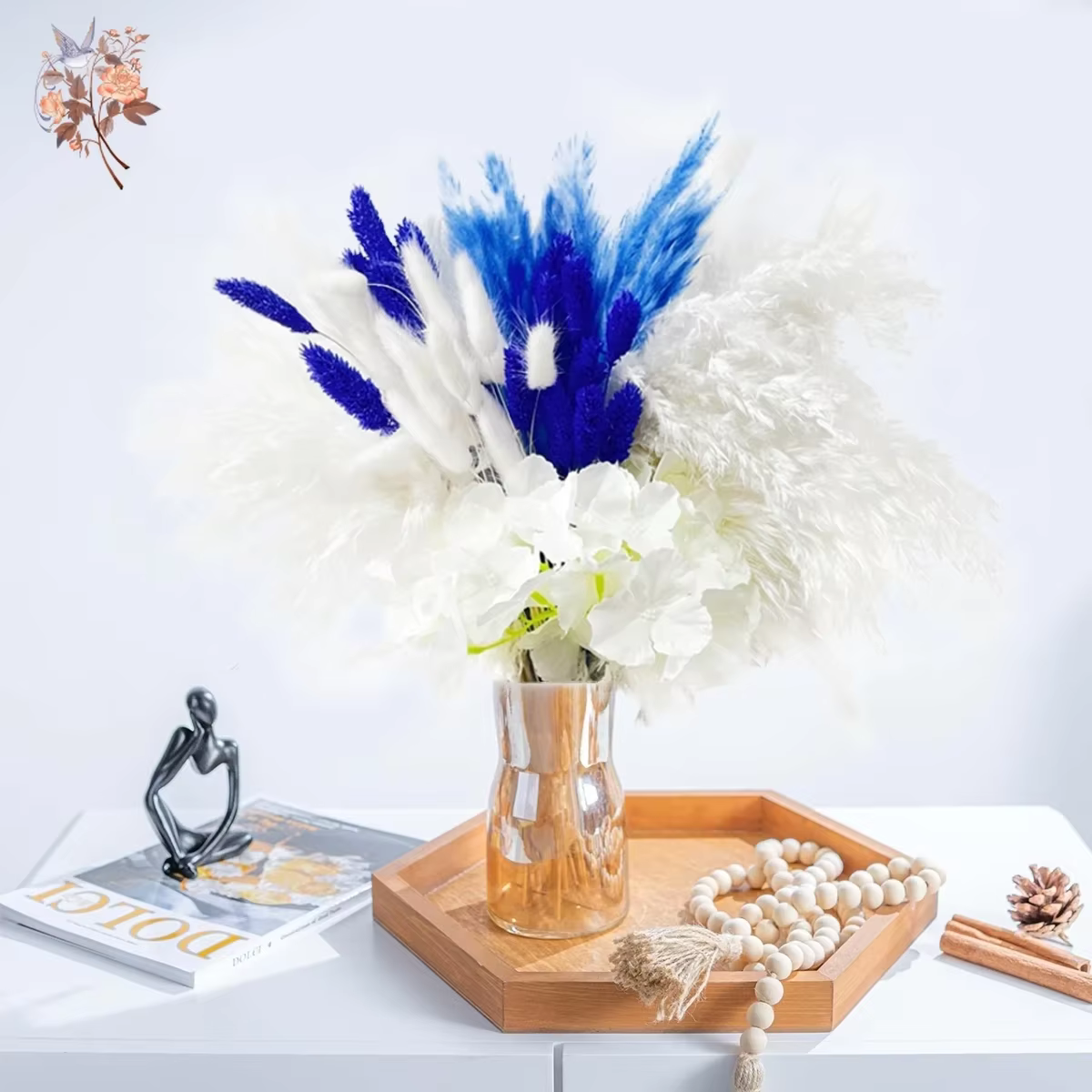 Bouquets de fleurs artificielles séchées naturelles