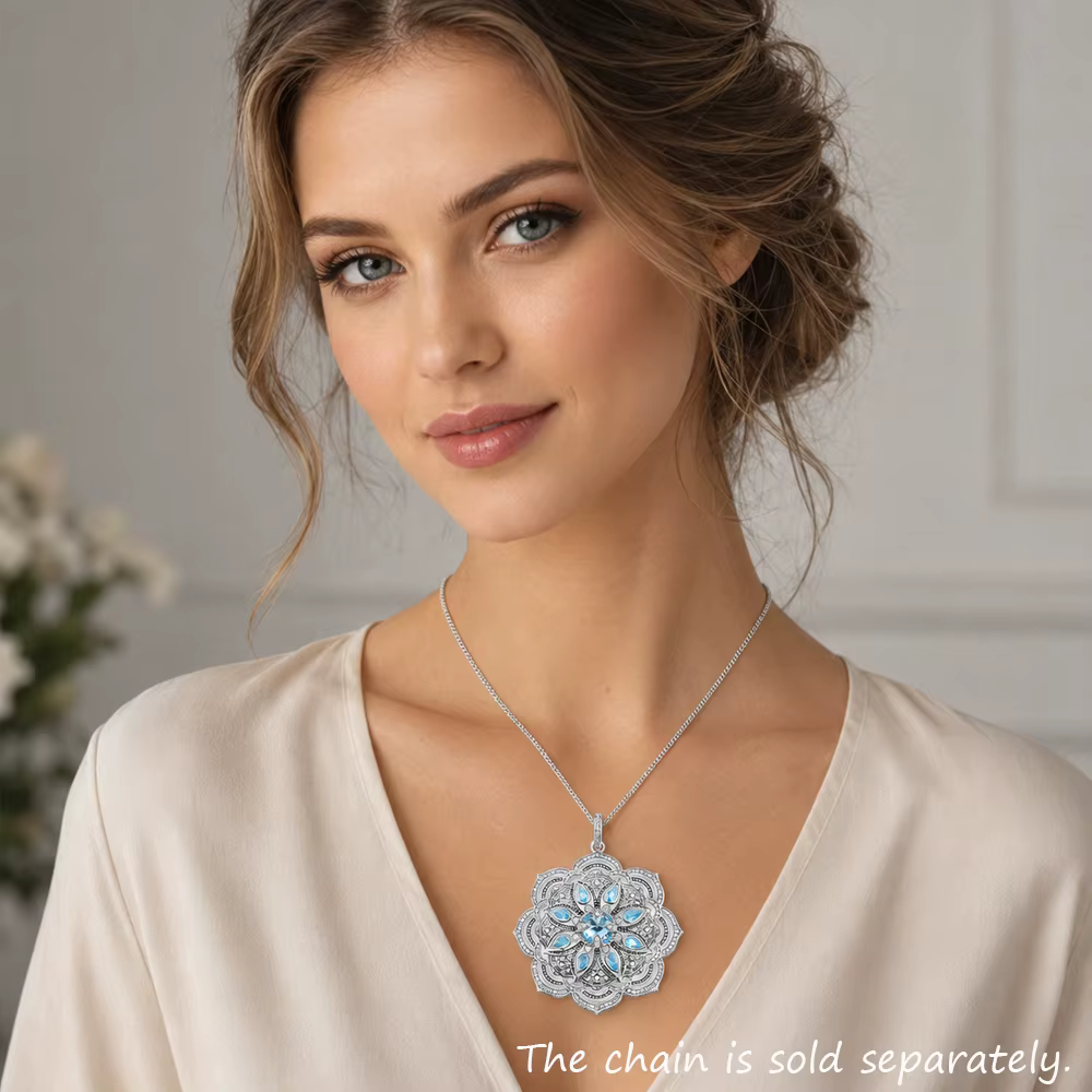 Pendentif fleur de Lotus bleu, bijoux d'été flambant neufs, accessoires en argent Sterling 925, cadeau Vintage pour femmes