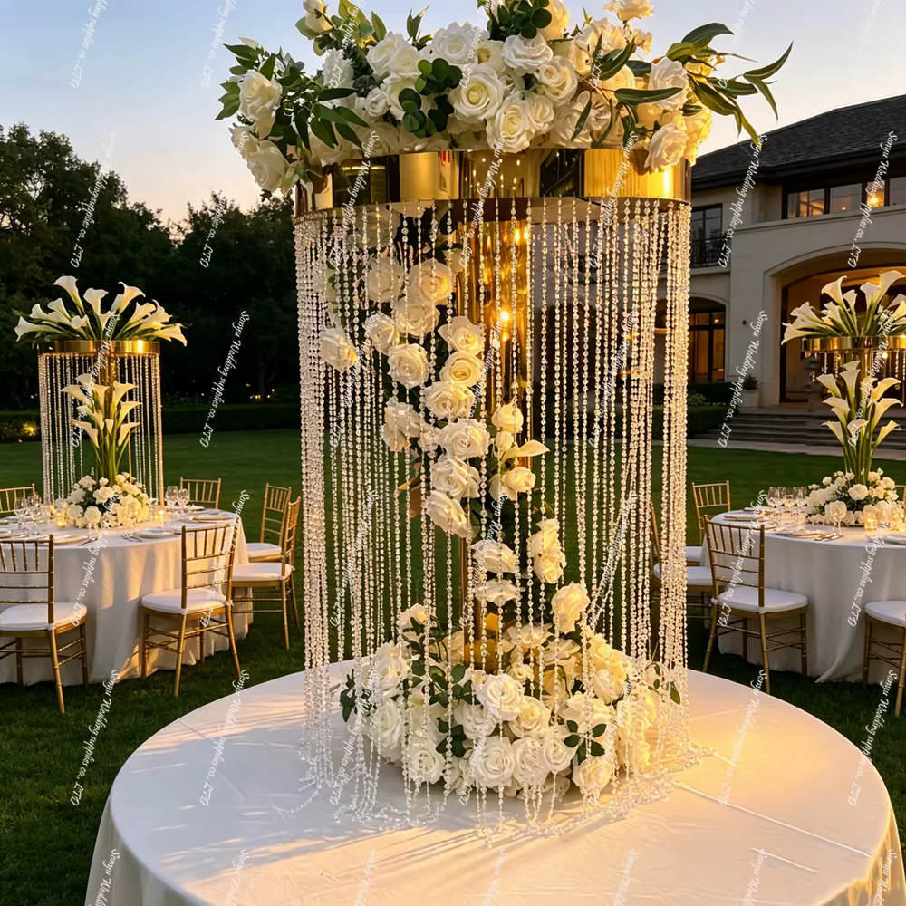 4-10 pièces f30 80-120cm Support à fleurs en métal doré de luxe