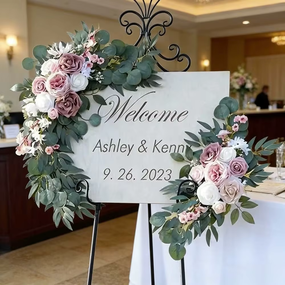 Guirlandes de fleurs artificielles bohèmes pour arche de mariage