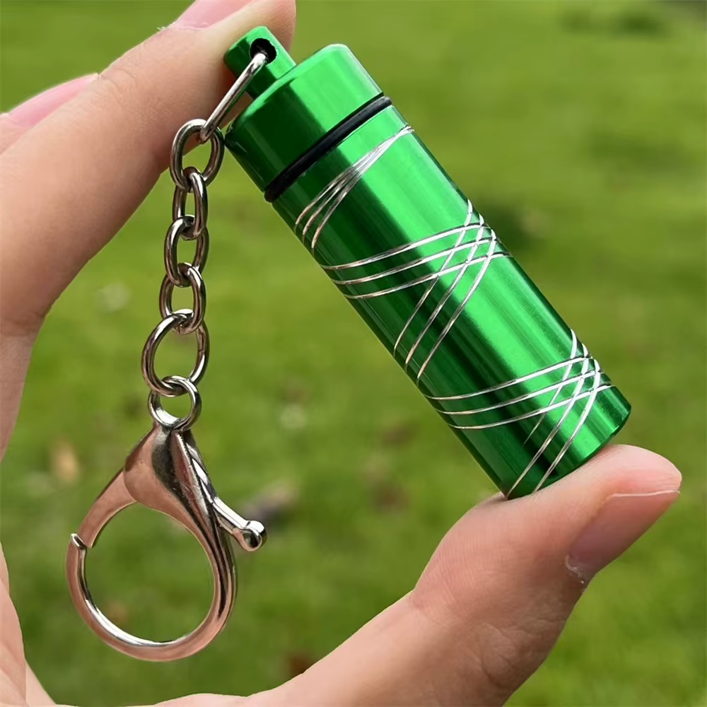 Pot en alliage d'aluminium gaufré, boîte à médicaments, boîte à herbes avec porte-clés, réservoir de stockage, bocaux, accessoires pour fumer
