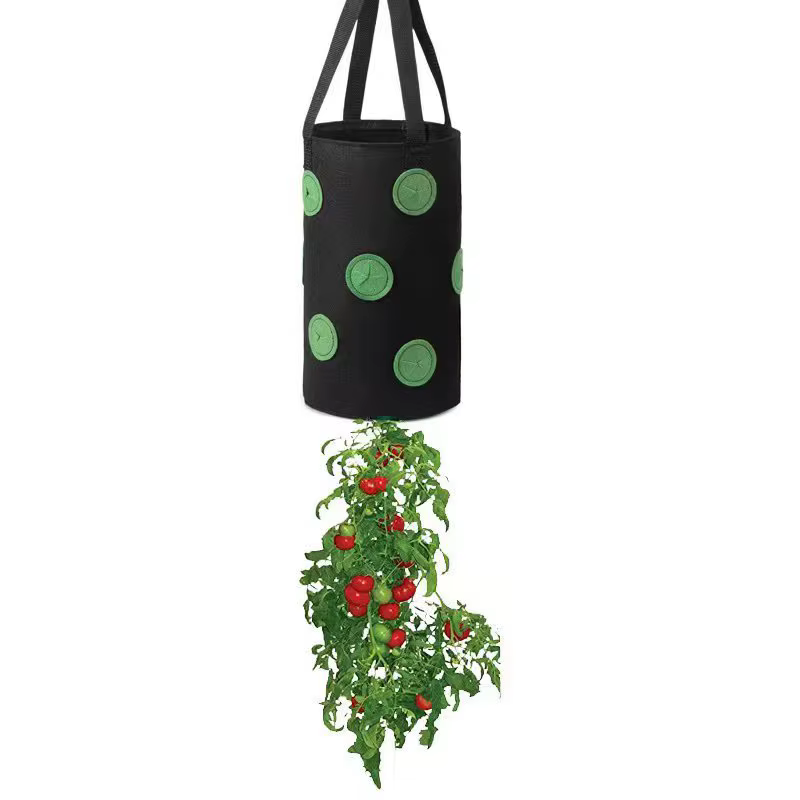Multi-fonction 13 trous feutre suspendu tomate grandir sac planteur fraise légumes fleur plante crecer sacs jardin