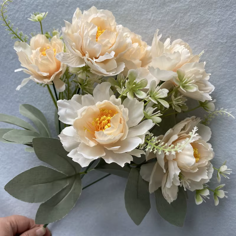 Bouquet de pivoines artificielles à 6 têtes