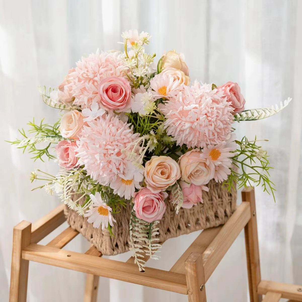 Beaux fleurs artificielles pivoine en soie