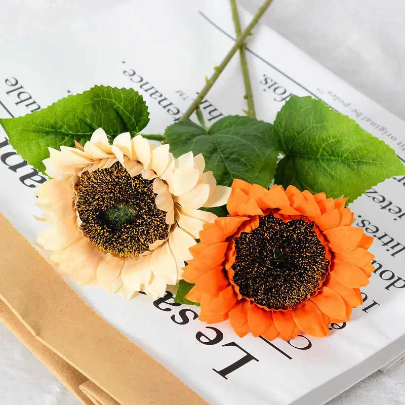 Fleurs artificielles de tournesol en soie