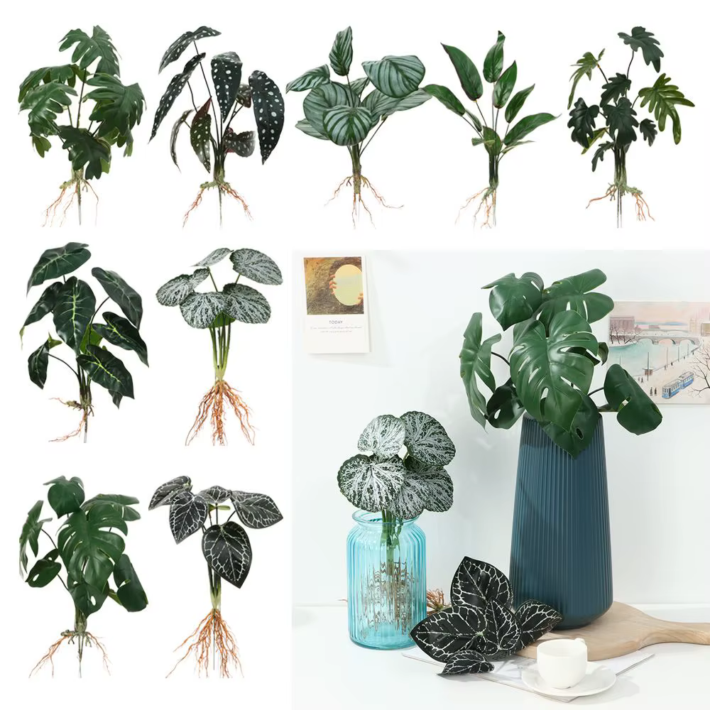 Verdure de simulation de plantes hydroponiques artificielles avec plante racine