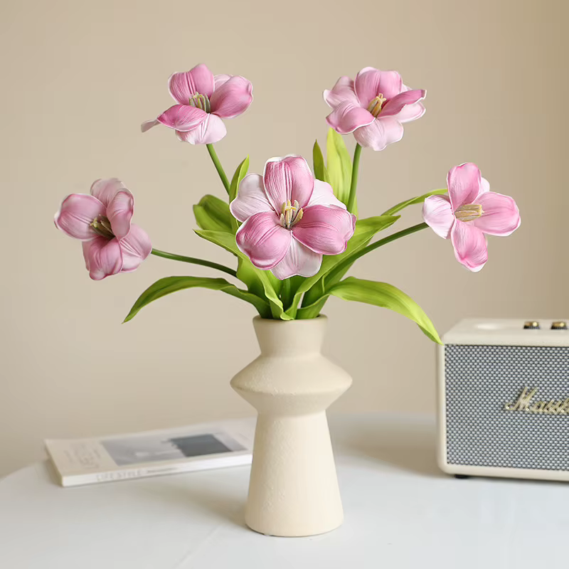 Fleur artificielle de tulipe ouverte de 20 pouces