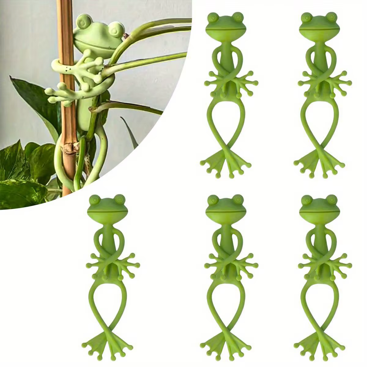 Clip de fixation créatif pour plantes grimpantes en forme de grenouille verte
