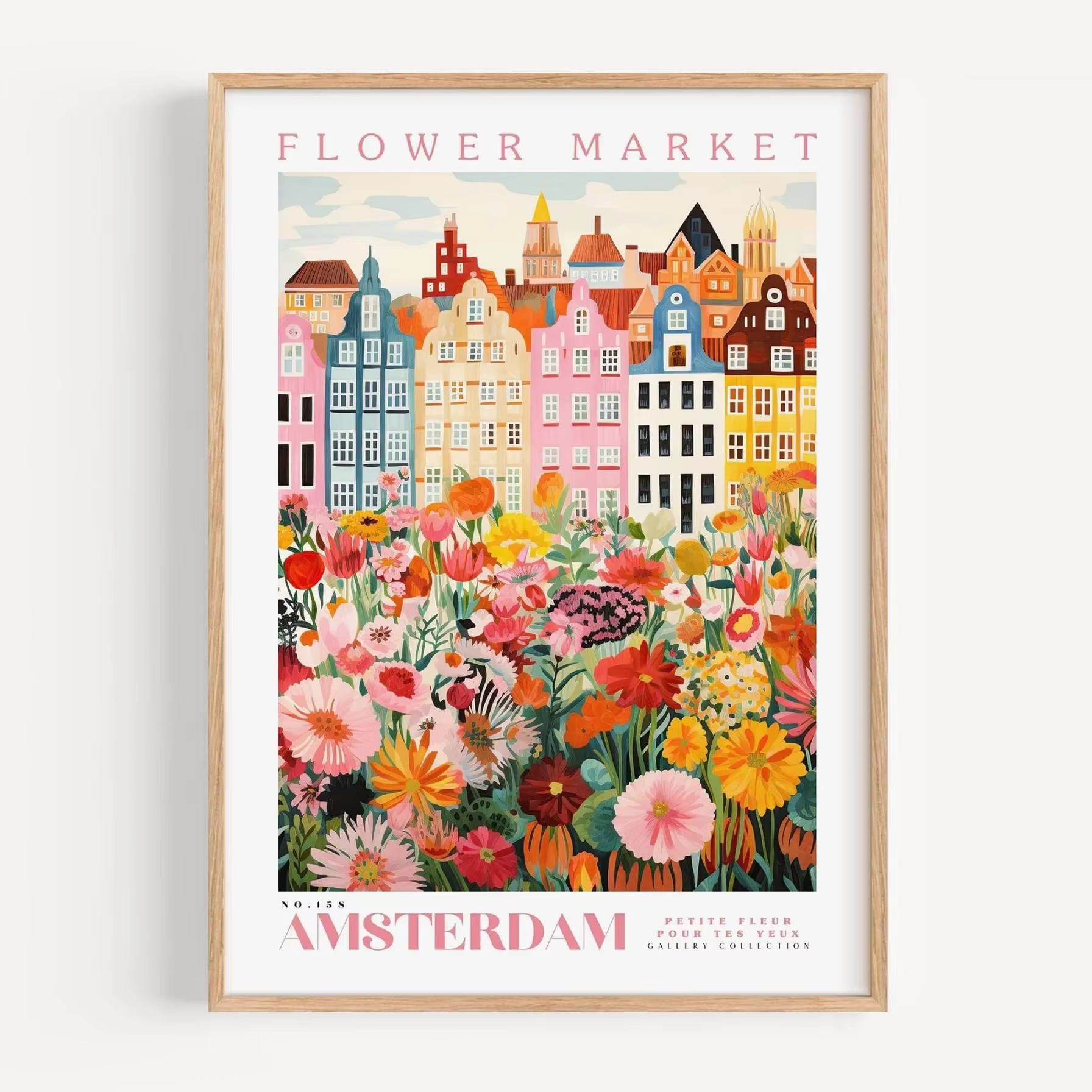 Affiche du marché des fleurs d'Amsterdam