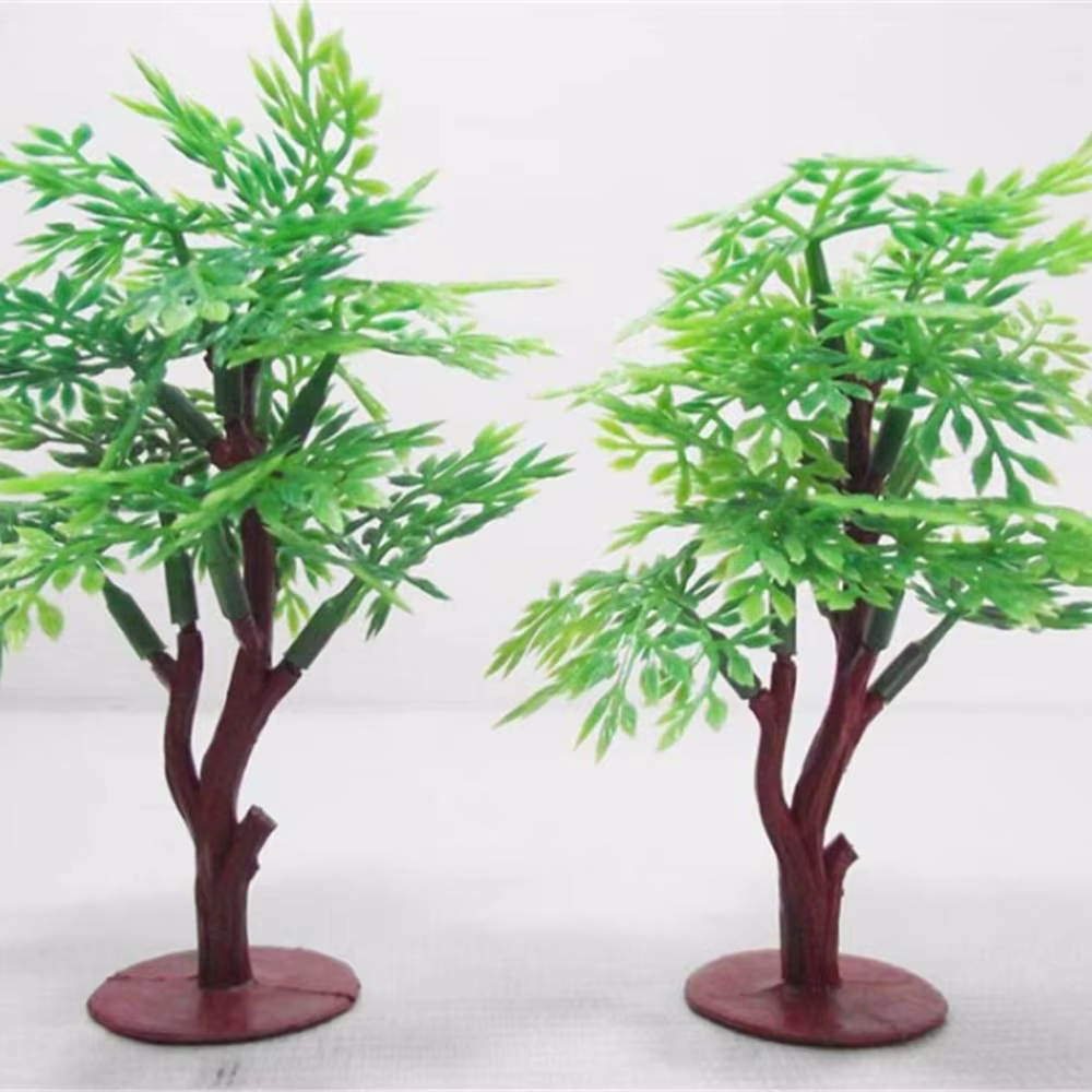 Arbres scène décoration Figurines miniatures Micro-paysage faux arbre Pot de fleur ornements modèle ornement