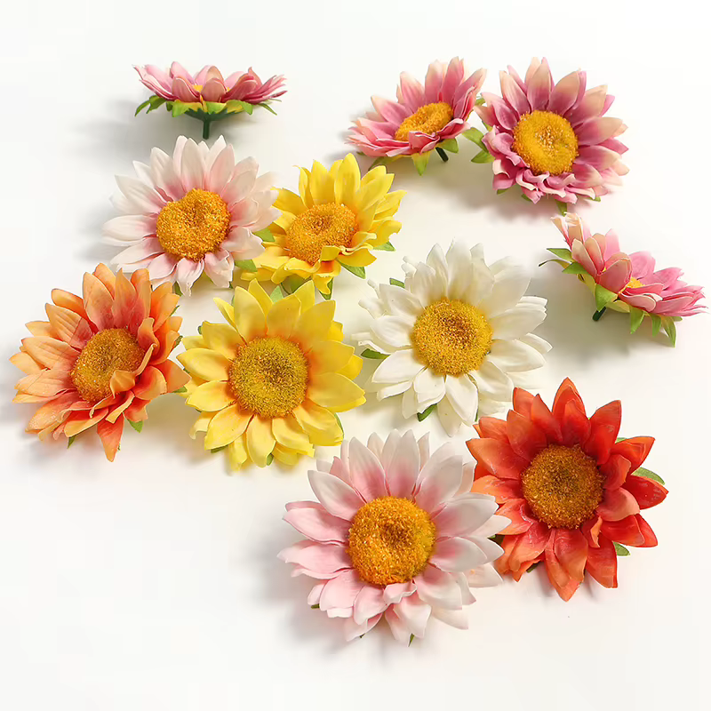 Têtes de fleurs artificielles de tournesol