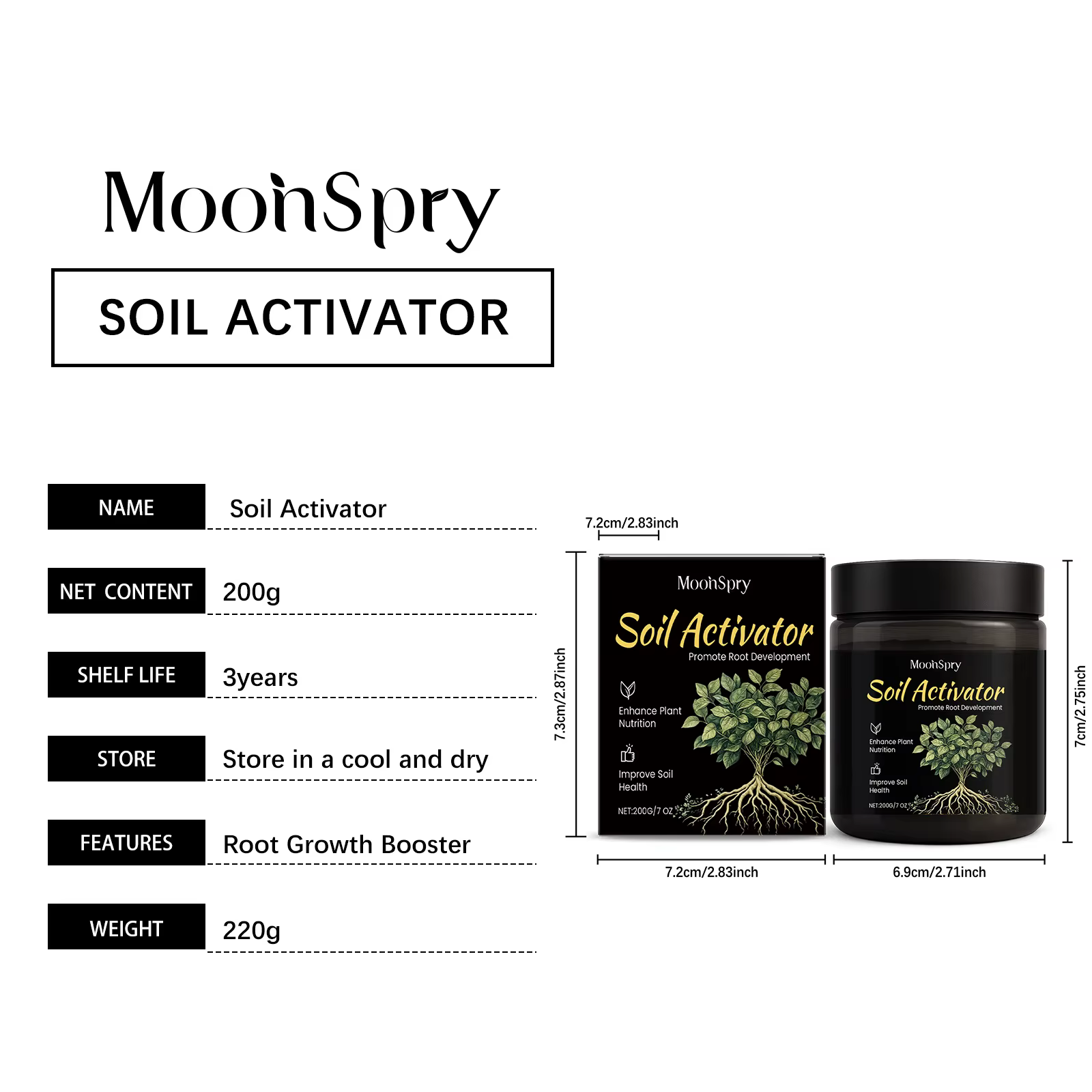 Activateur de Sol Puissant Engrais pour Jardin et Plantes Améliore la Consistance du Sol Complément Nutritionnel