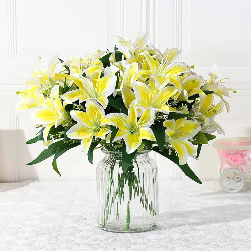 Bouquet de fleurs de lys artificielles