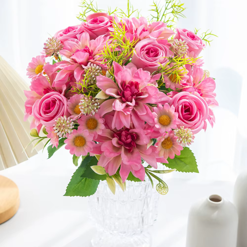 Soie Fleurs Artificielles Dahlia Rose de Haute Qualité Festival Couronne De Mariage Maison Chambre Jardin Cour Décor Bouquet De Mariée Arc DiyGift