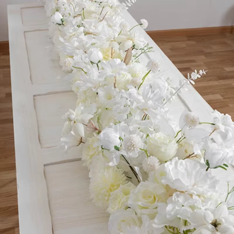 Arrangement de rangées de fausses fleurs 200x35CM