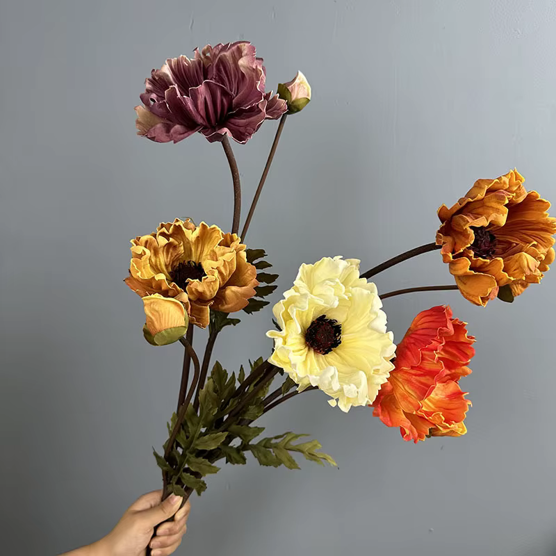 5 pièces de fleurs artificielles en PU