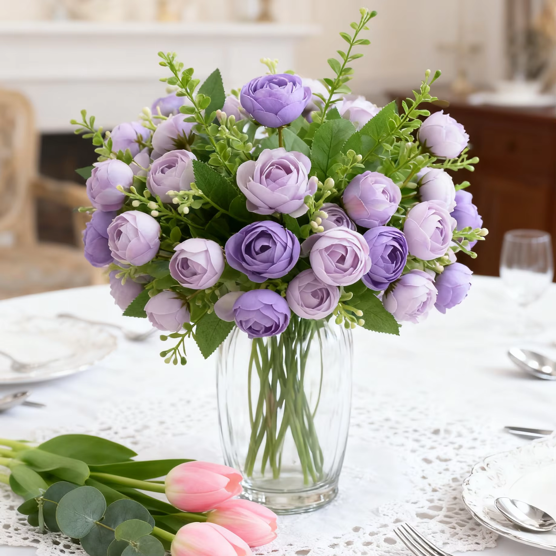 Bouquet de fleurs artificielles en soie pour festival