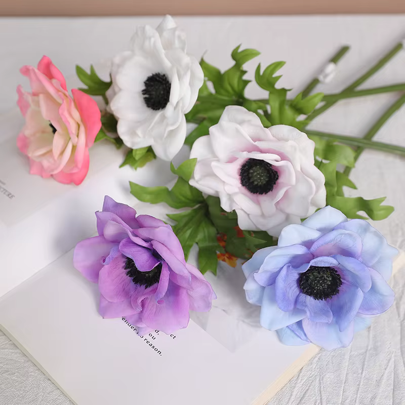 Anémones artificielles roses de mariage