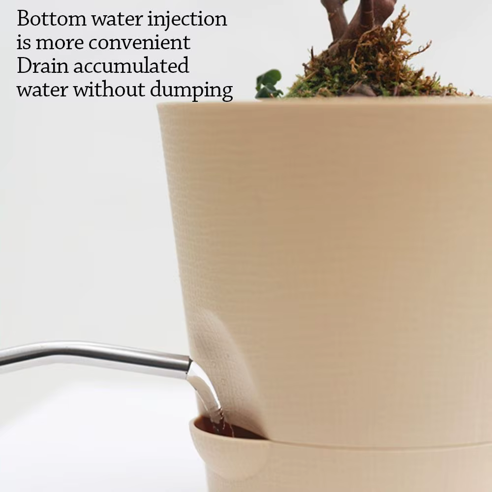 Pot de fleurs multicolore auto-arrosant en plastique