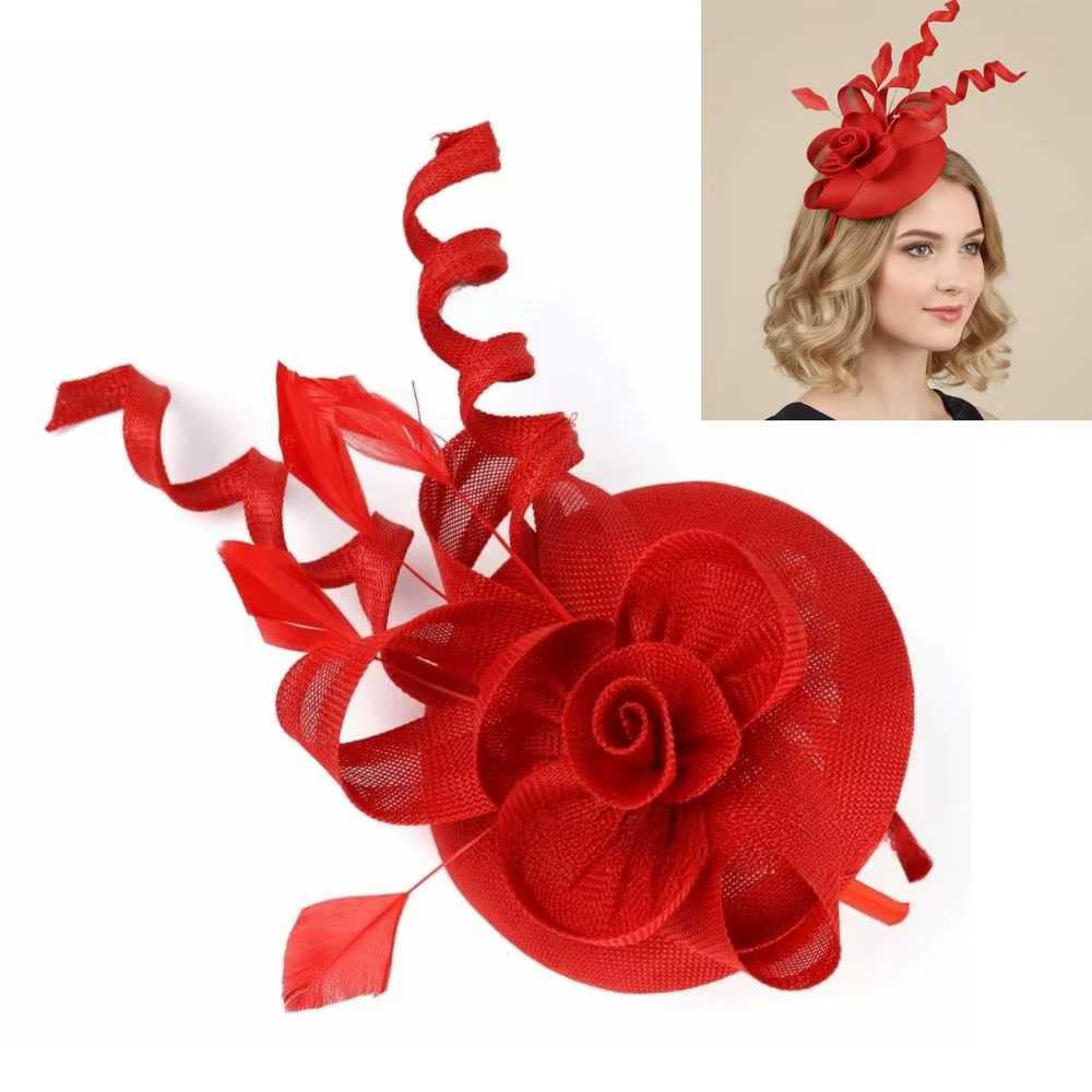 Chapeau Fascinator en Maille Florale, Accessoires Élégants, Coiffe de Mariage Réglable, Décoration Capillaire, Accessoires de Mariée