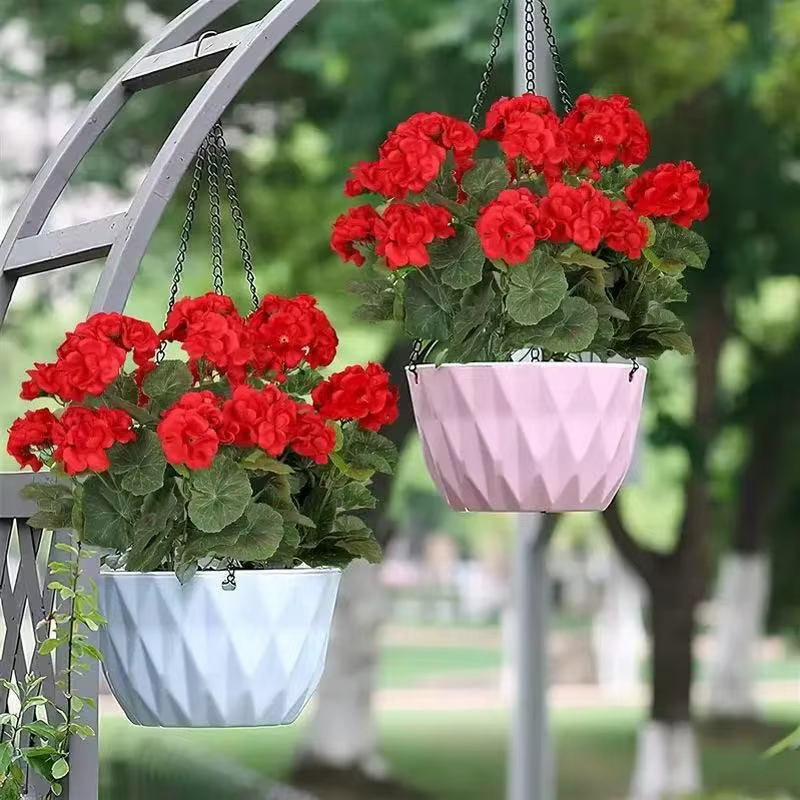 Bouquet de 3 Géraniums Artificiels pour la Décoration Intérieure