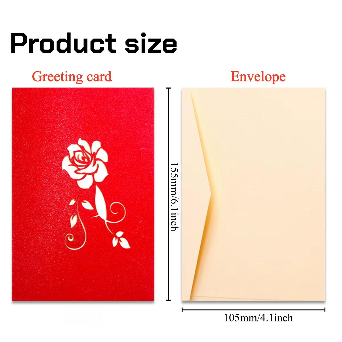 Carte pop-up Rose 3D, carte de Saint-Valentin