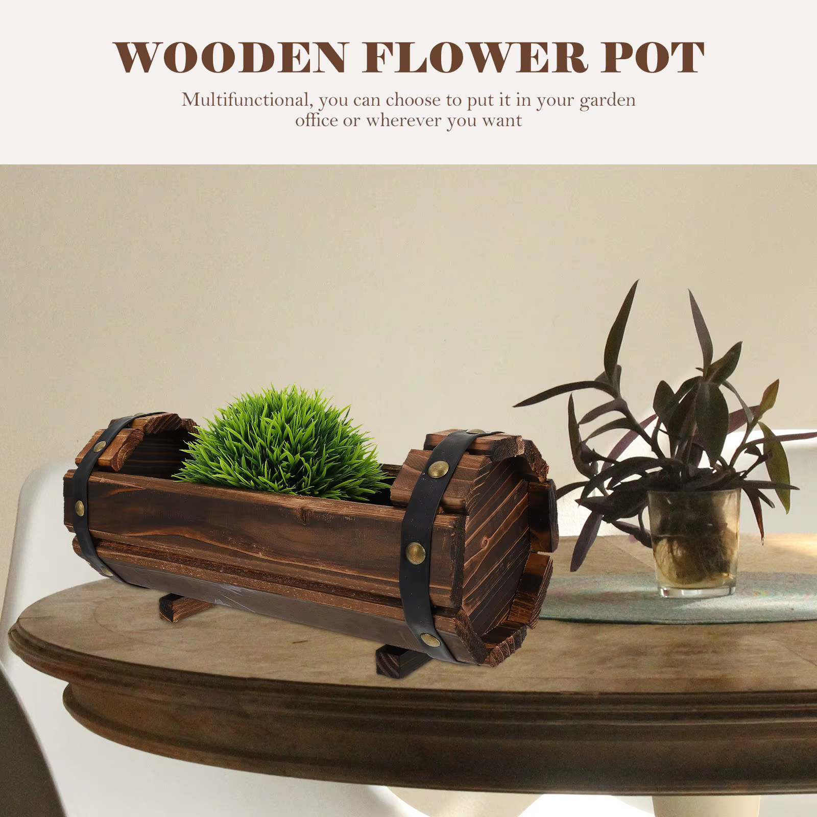 1 pièce - Jardinière vintage en bois massif anti-corrosion