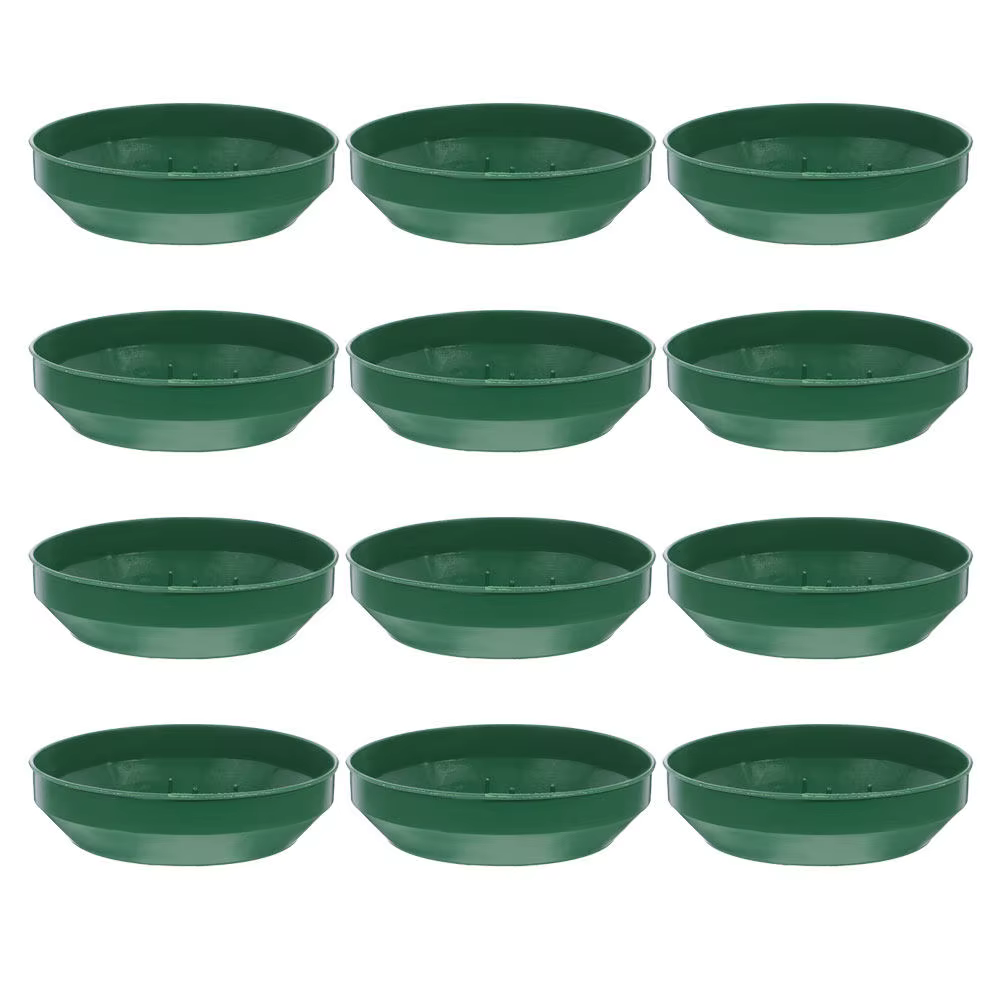 Lot de 12 plateaux ronds en plastique pour centre de table floral