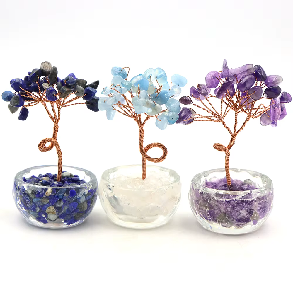 Arbres d'argent en cristal de 75mm